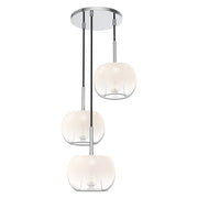 Samar 14" 3-Light Pendant in Chrome/Opal Glass