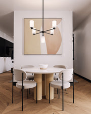 Nola 31" 5-Light Chandelier in Black/Glossy Opal Glass