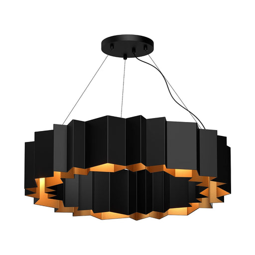 Akira 30" 7-Light Pendant in Black/Gold