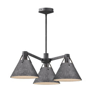Archer 25" 3-Light Chandelier in Steel Shade