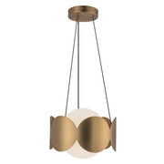 Ciel 10" Pendant in Brushed Gold/Opal Glass