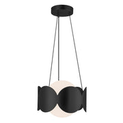 Ciel 10" Pendant in Black/Opal Glass