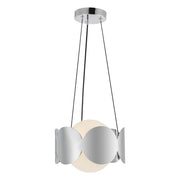 Ciel 10" Pendant in Chrome/Opal Glass