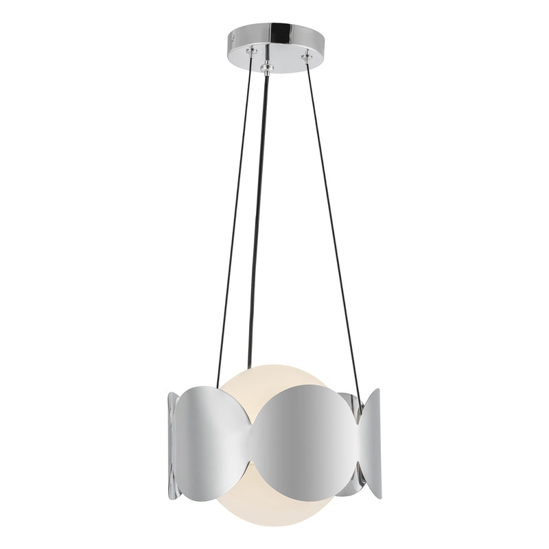 Ciel 10" Pendant in Chrome/Opal Glass