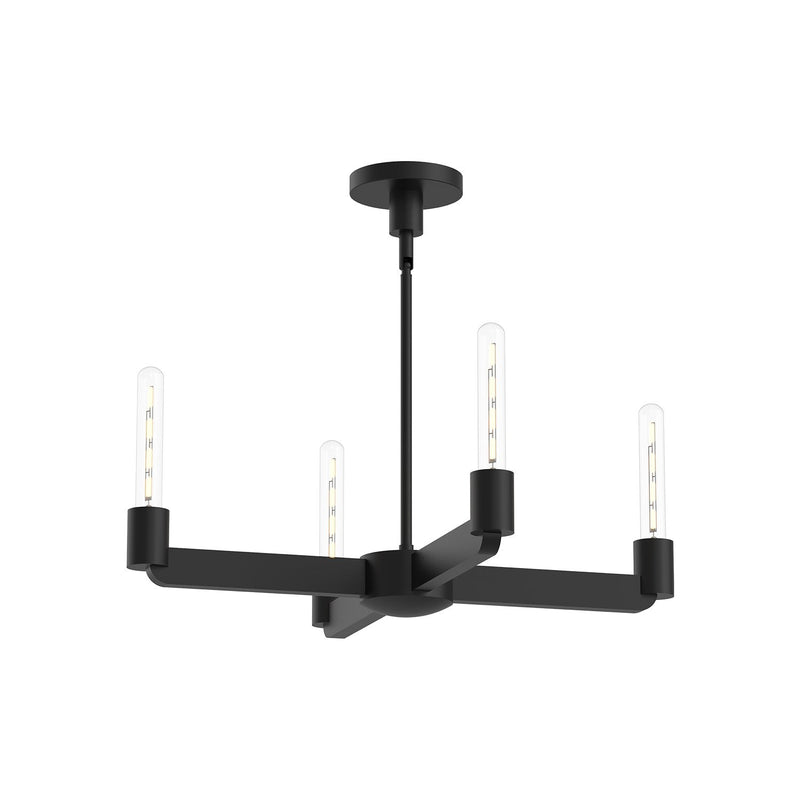 Claire 25" 4-Light Chandelier in Matte Black