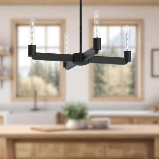 Claire 25" 4-Light Chandelier in Matte Black