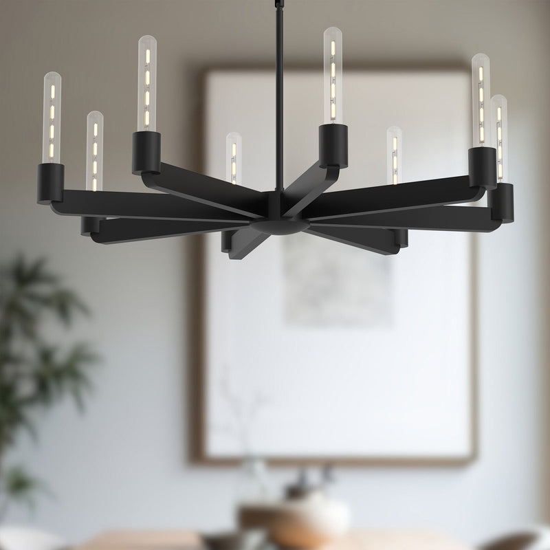 Claire 32" 8-Light Chandelier in Matte Black