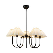 Rosemary 31" 5-Light Chandelier in Matte Black/Folded White