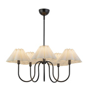 Rosemary 31" 5-Light Chandelier in Matte Black/Folded White