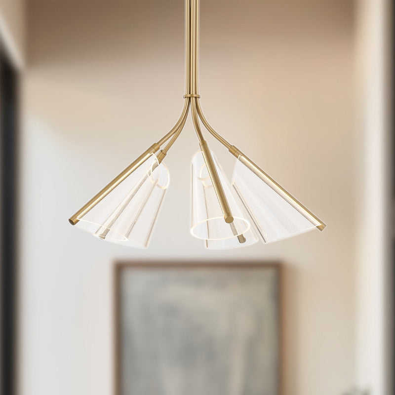 Mulberry 28" Chandelier in Brushed Gold/Light Guide