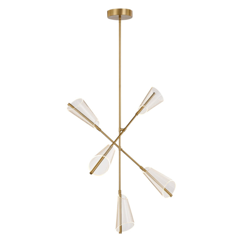Mulberry 37" Chandelier in Brushed Gold/Light Guide