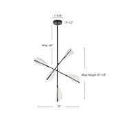 Mulberry 37" Chandelier in Brushed Gold/Light Guide