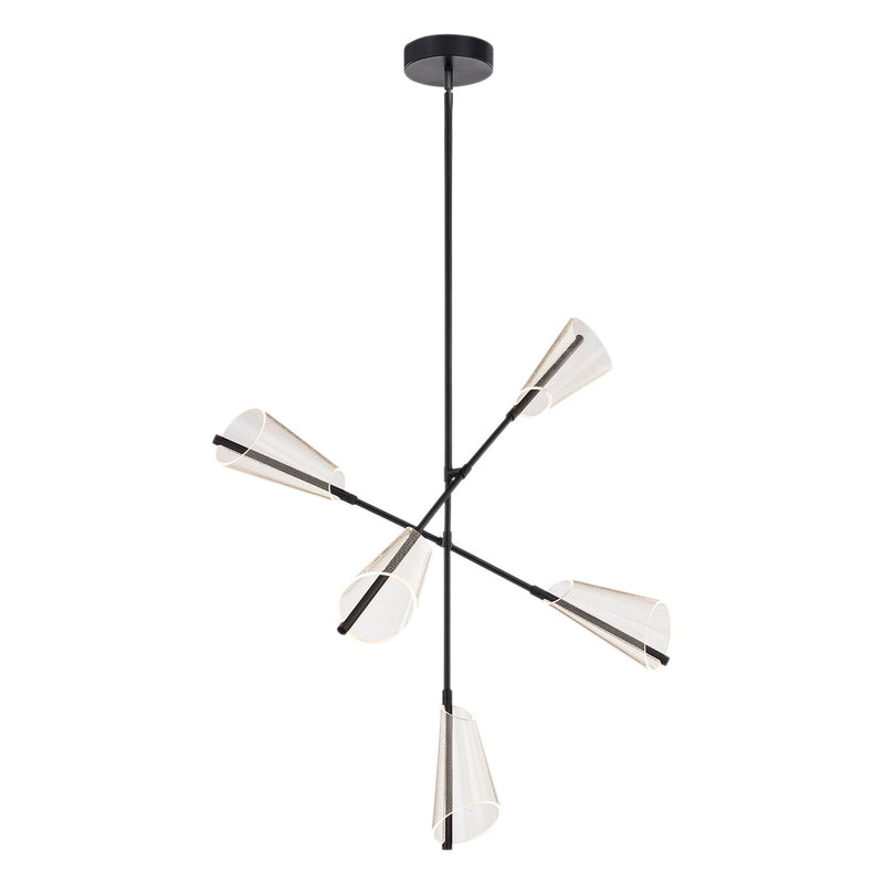 Mulberry 37" Chandelier in Black/Light Guide