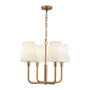 Plisse 23" 4-Light Chandelier with Opal Glass in Aged Gold/Opal Matte Glass