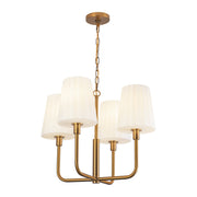 Plisse 23" 4-Light Chandelier with Opal Glass in Aged Gold/Opal Matte Glass