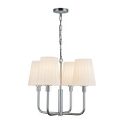 Plisse 23" 4-Light Chandelier with Opal Glass in Chrome/Opal Matte Glass