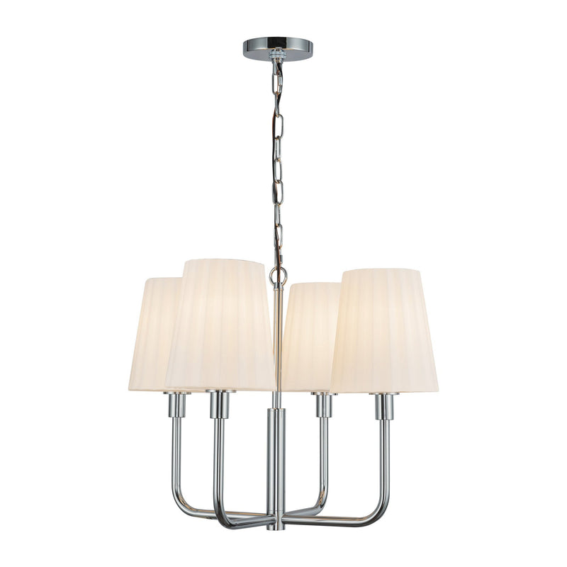 Plisse 23" 4-Light Chandelier with Opal Glass in Chrome/Opal Matte Glass