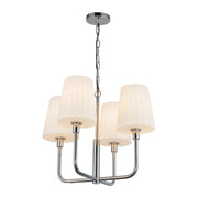 Plisse 23" 4-Light Chandelier with Opal Glass in Chrome/Opal Matte Glass