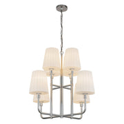 Plisse 30" 8-Light Chandelier with Opal Glass in Chrome/Opal Matte Glass