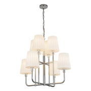 Plisse 30" 8-Light Chandelier with Opal Glass in Chrome/Opal Matte Glass