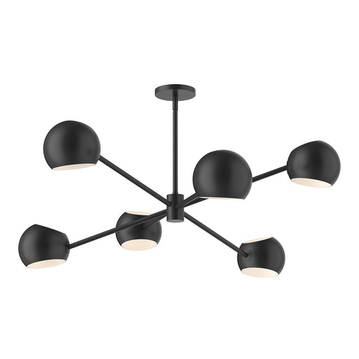Willow 37" 6-Light Metal Shade Chandelier in Matte Black