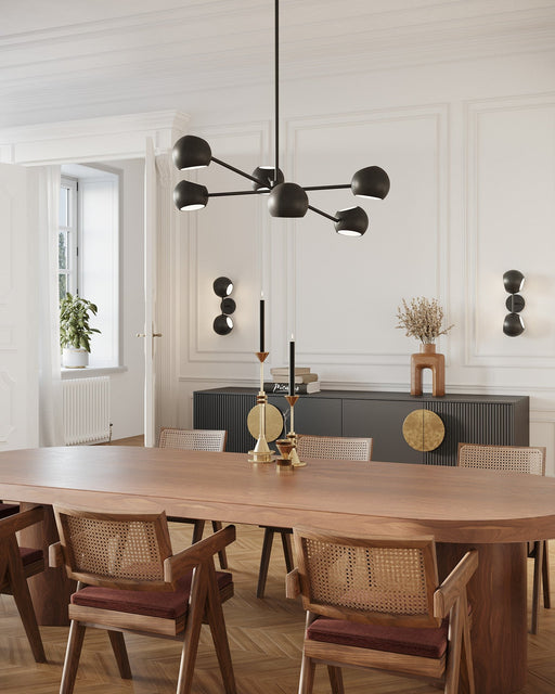 Willow 37" 6-Light Metal Shade Chandelier in Matte Black