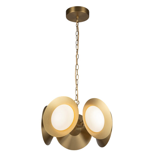 Cleo 16" Multi-Light Pendant in Brushed Gold/Opal Glass