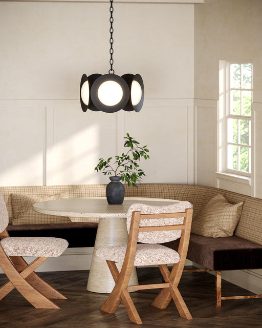 Cleo 16" Multi-Light Pendant in Brushed Gold/Opal Glass