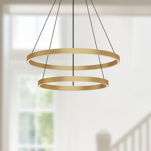 Cerchio 24" 2-Layer Up/Down Pendant in Brushed Gold
