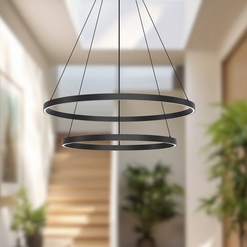 Cerchio 32" 2-Layer Up/Down Pendant in White