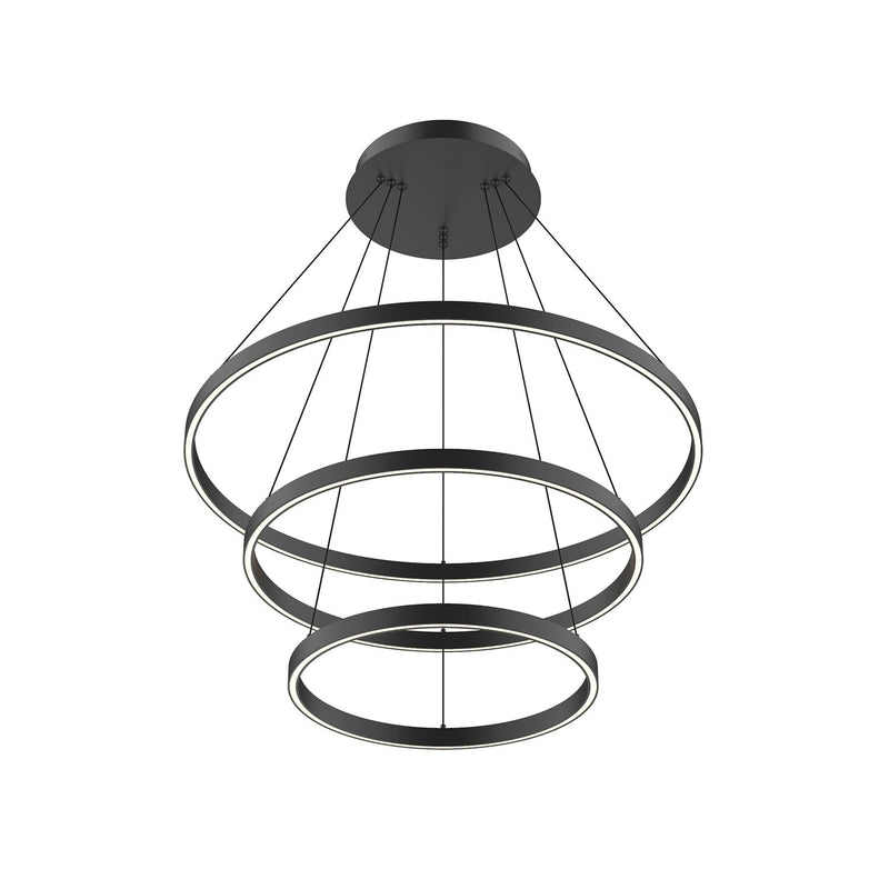 Cerchio 32" 3-Layer Up/Down Pendant in Black