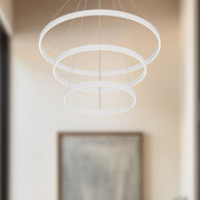 Cerchio 32" 3-Layer Up/Down Pendant in White