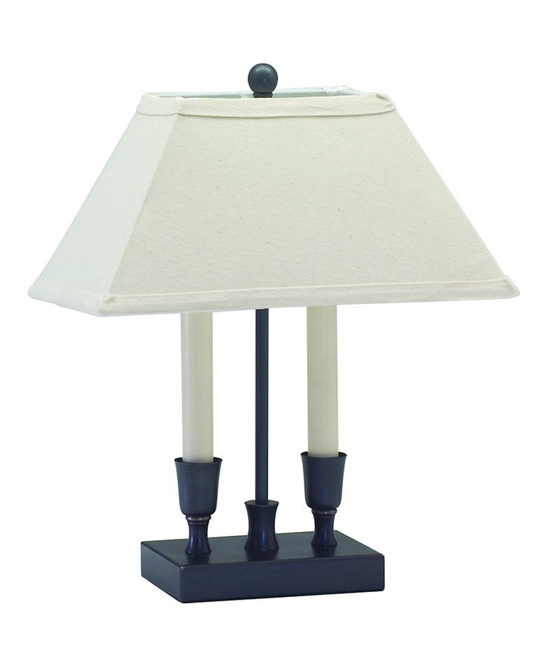 Coach 15" Two-Light Mini Accent Table Lamp in Oil Rubbed Bronze