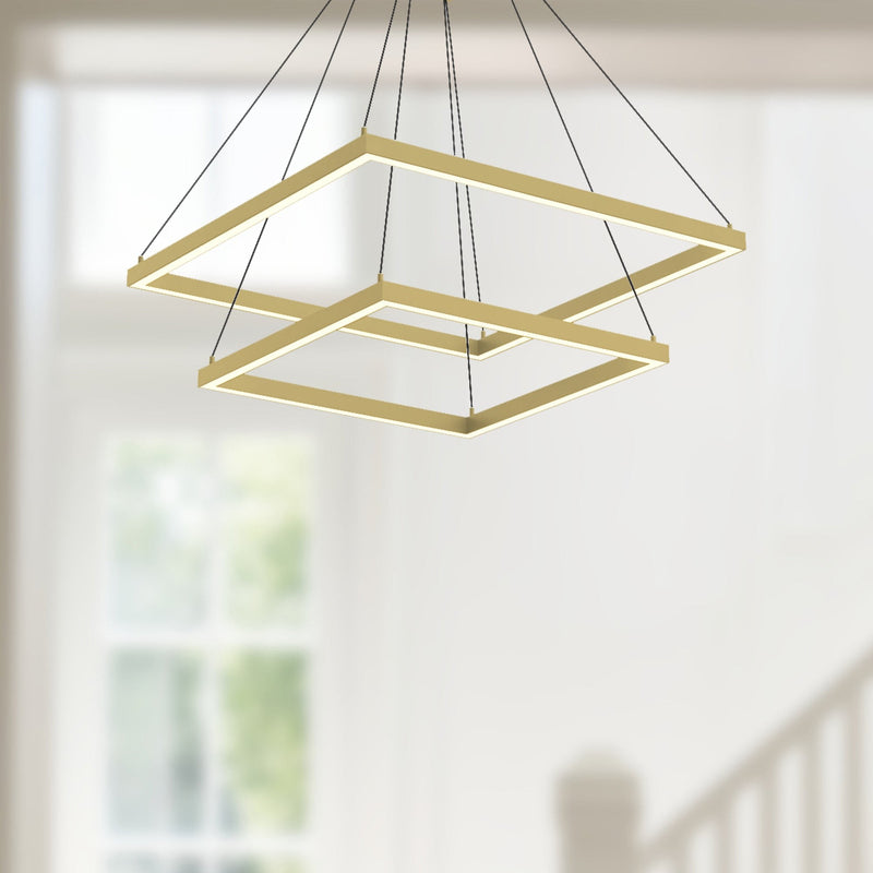 Piazza 24" 2-Layer Pendant in Brushed Gold