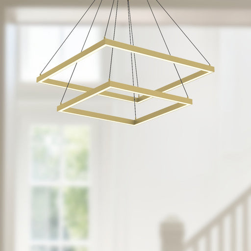 Piazza 24" 2-Layer Pendant in Brushed Gold