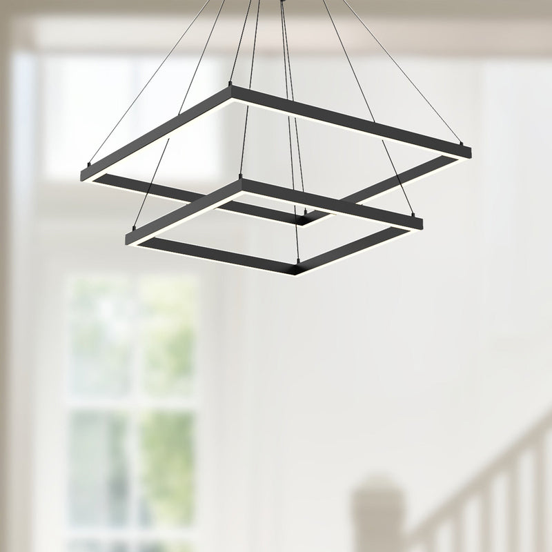 Piazza 24" 2-Layer Pendant in Black