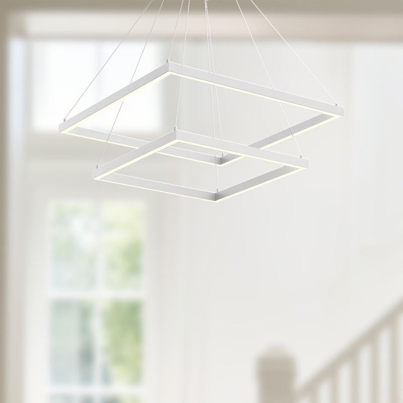 Piazza 24" 2-Layer Pendant in White