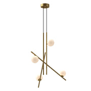 Amara 32" Chandelier in Brushed Gold/Glossy Opal Glass