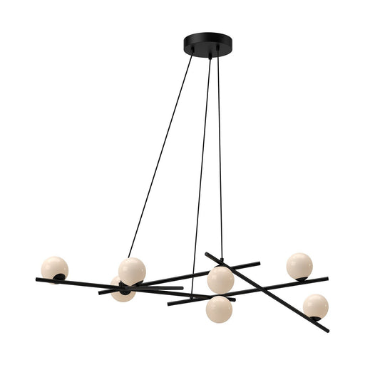 Amara 54" Linear Chandelier in Brushed Gold/Glossy Opal Glass
