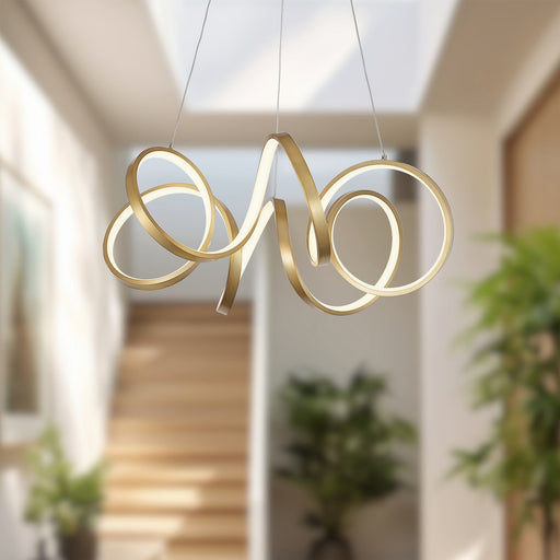 Synergy 24" Pendant in Antique Brass