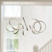 Synergy 34" Pendant, 34" Diameter in Antique Silver