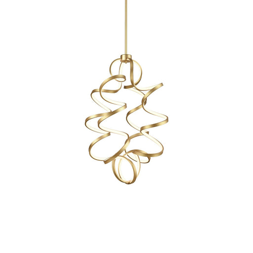 Synergy 34" Pendant, 24" Diameter in Antique Brass