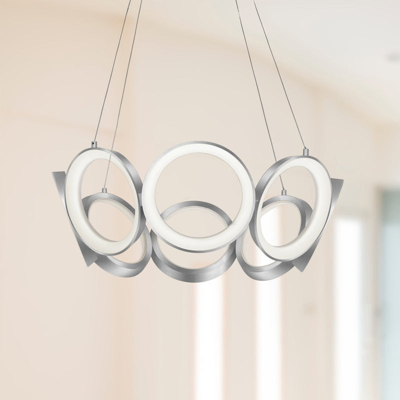 Oros 24" Chandelier in Antique Silver