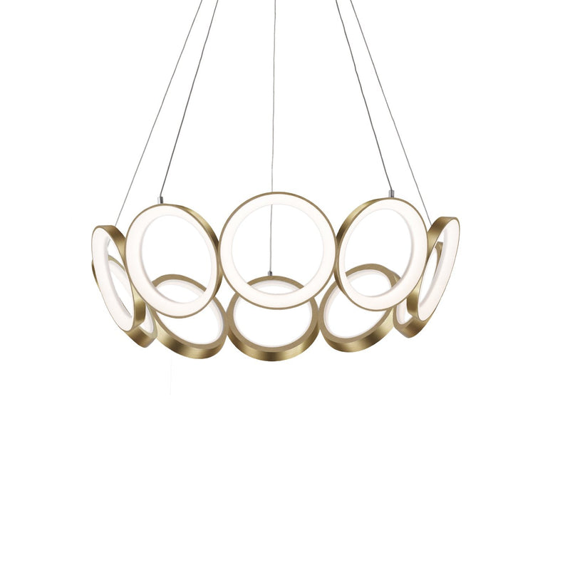 Oros 29" Chandelier in Antique Brass
