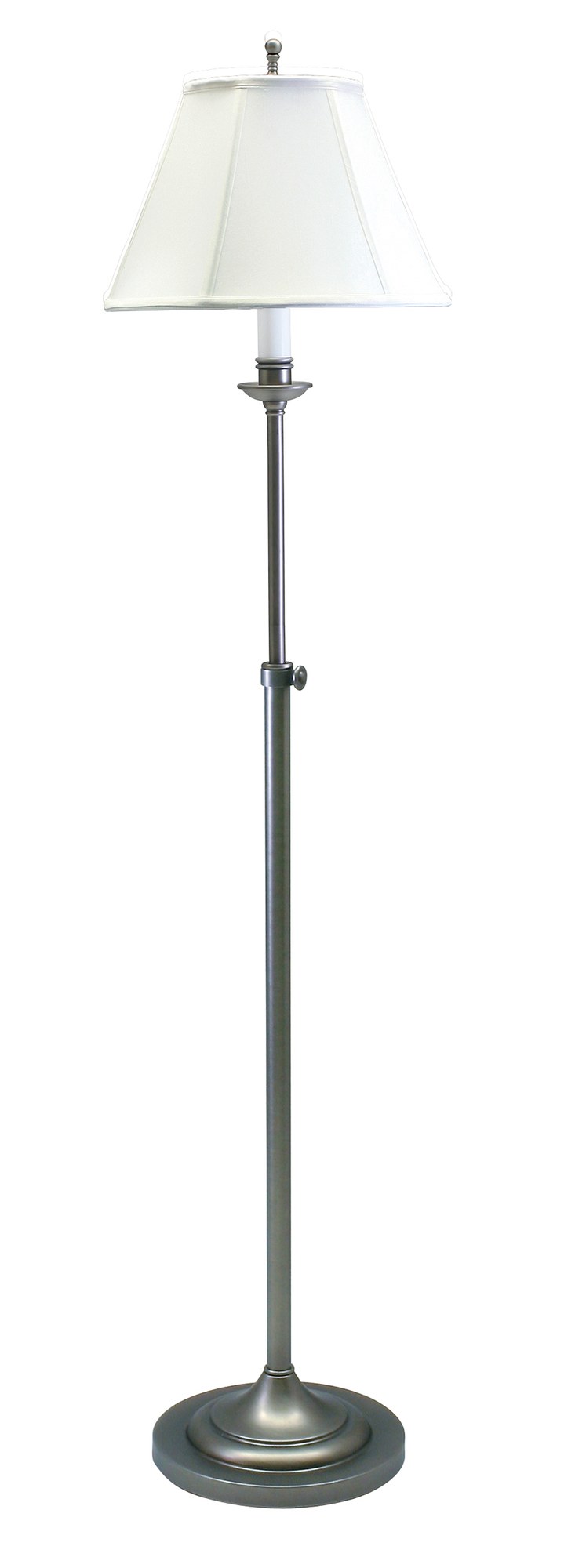 Club Adjustable Floor Lamp in Antique Silver