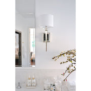 Clifton 1 Light 8" Sconce in Polished Nickel in a room setting