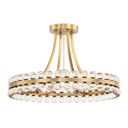 Clover 4 Light 18.25" Semi Flush Mount in Aged Brass