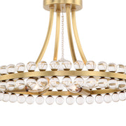 Clover 4 Light 18.25" Semi Flush Mount in Aged Brass