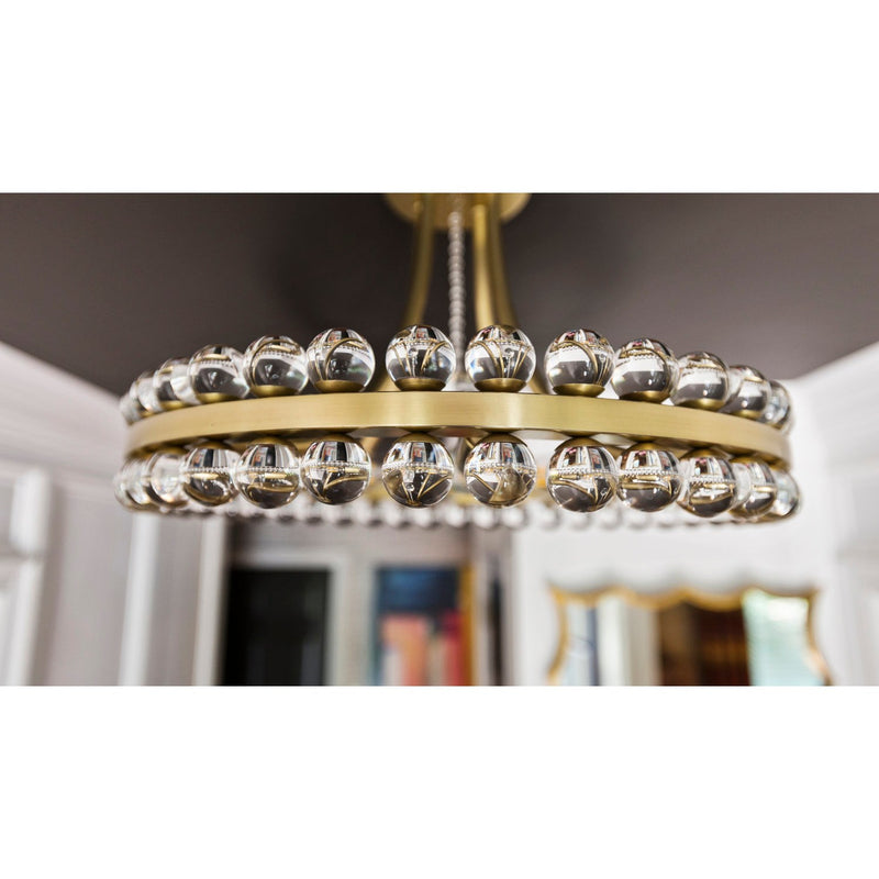 Clover 4 Light 18.25" Semi Flush Mount in Aged Brass