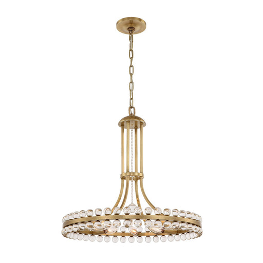 Clover 8 Light 22.5" Chandelier in Aged Brass